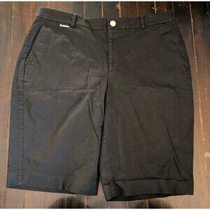 EXCELLENT WOMENS L-RL LRL ACTIVE RALPH LAUREN BLACK Bermuda SHORTS  SIZE 12